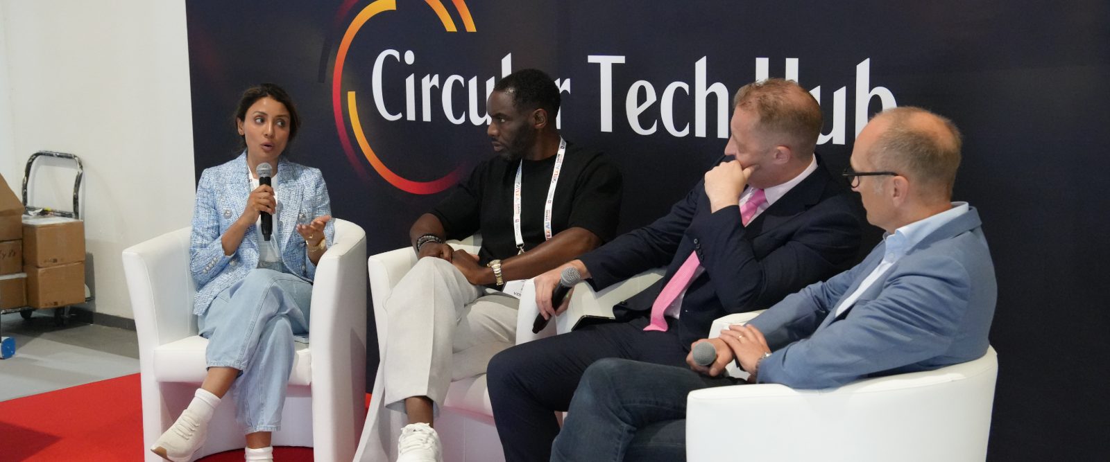 Speaker addressing the audience during a Circular Tech Hub panel at GITEX Europe